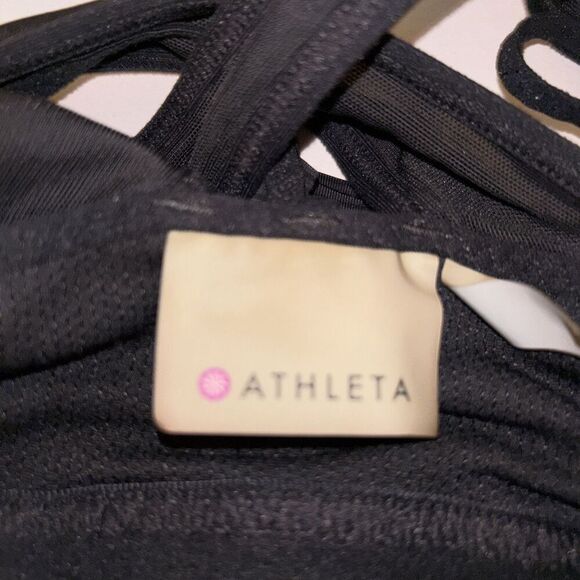 Athleta Women's Transcendence Black Stripe Tank Top Sports Bra Active Small - Picture 9 of 13